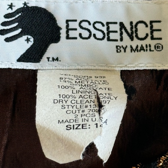 Essence Paisley Gold Copper Tuxedo Blazer Statement Size 14 Formal Jacket - Picture 5 of 13